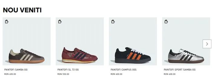 categorie de pantofi adidas care prezinta ultimele produse adaugate
