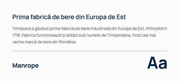 Preview pentru fontul Manrope