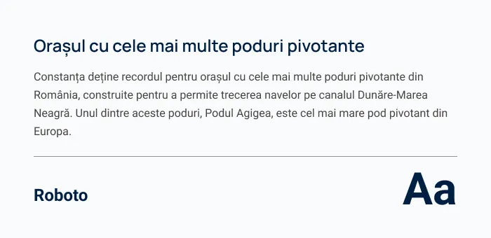 Preview pentru fontul Roboto