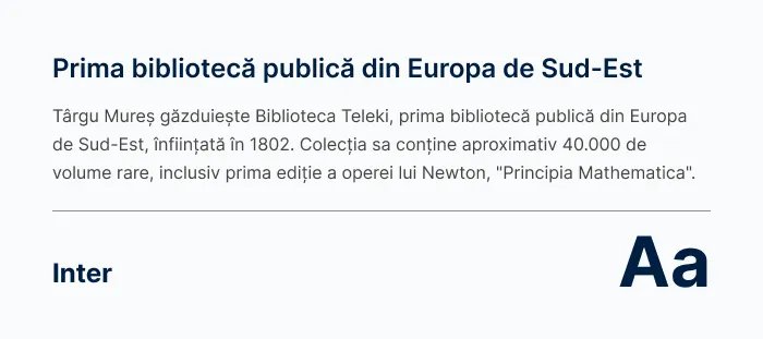 Preview pentru fontul Inter