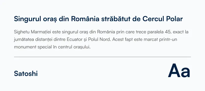 Preview pentru fontul Satoshi