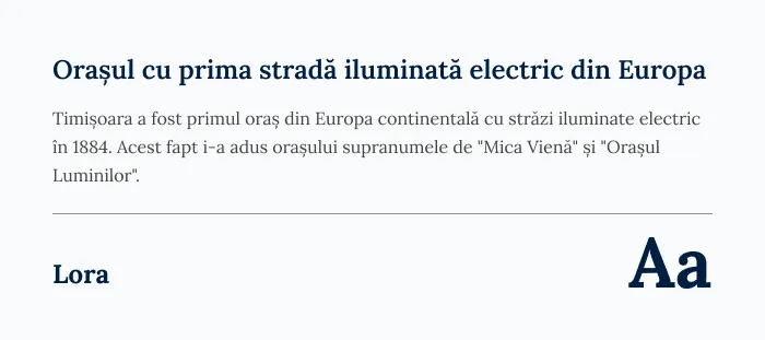 Preview pentru fontul Lora