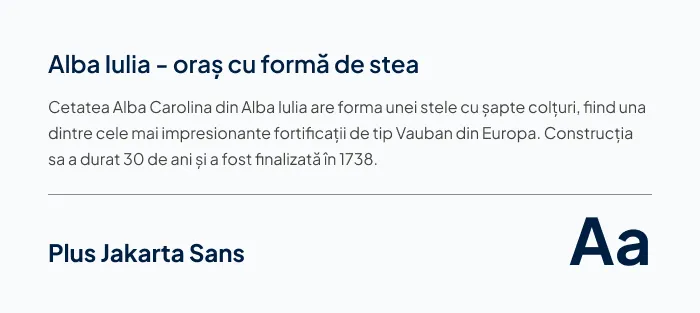 Preview pentru fontul Plus Jakarta Sans