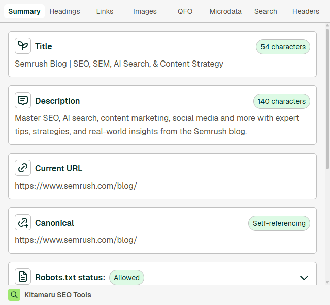 Kitamaru SEO Tool extensie browser
